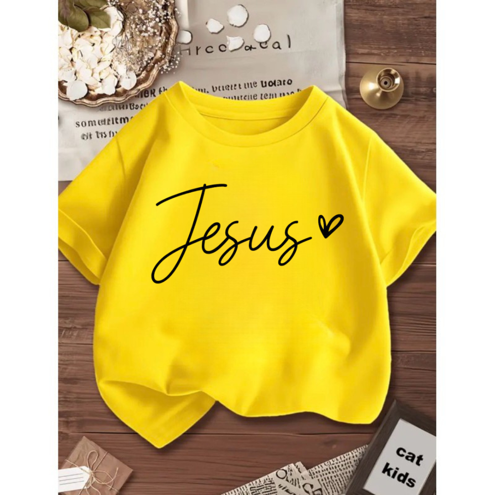 Blusinha Camiseta Menina Infantil Juvenil  Jesus Frases Cristã/Evangélica Gospel 100% Algodão em Oferta na Shopee