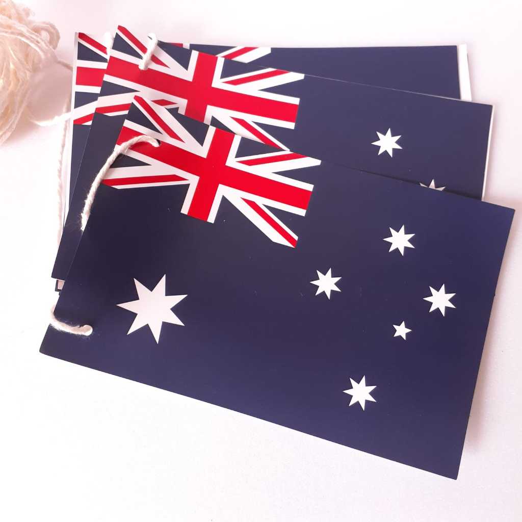 Varal De Bandeiras - Tema Viagem Ao Mundo- Austrália em Oferta na Shopee