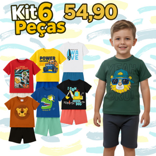 Kit 6 peças Roupa Infantil Menino Sortido em Oferta na Shopee