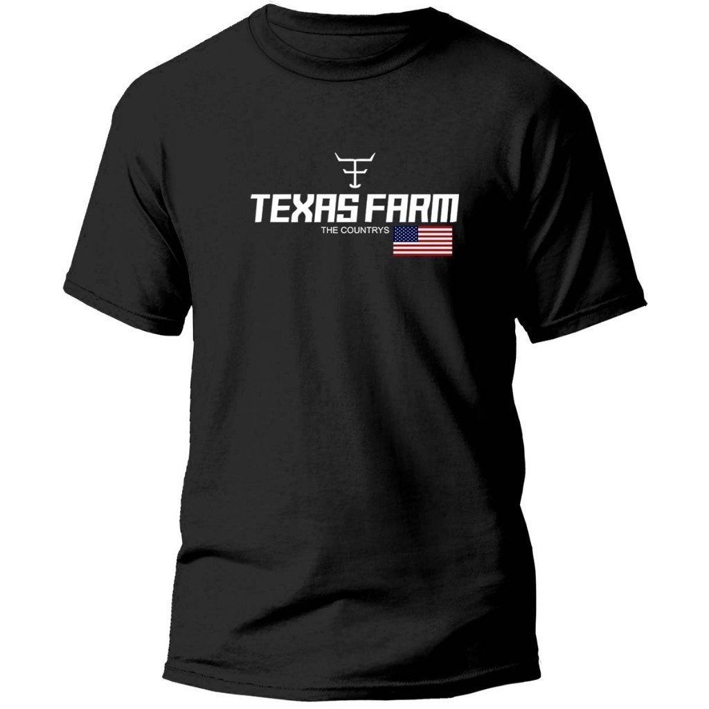 Camiseta Country Masculina Texas Farm | 100% Algodão Premium | Rodeio e Estilo Americano 🇺🇸