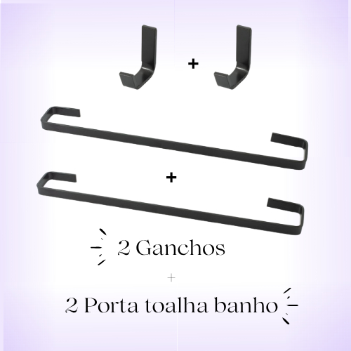 Kit Acessórios Para Banheiro Preto 4 Peças porta papéis, porta toalhas, suportes em Oferta na Shopee