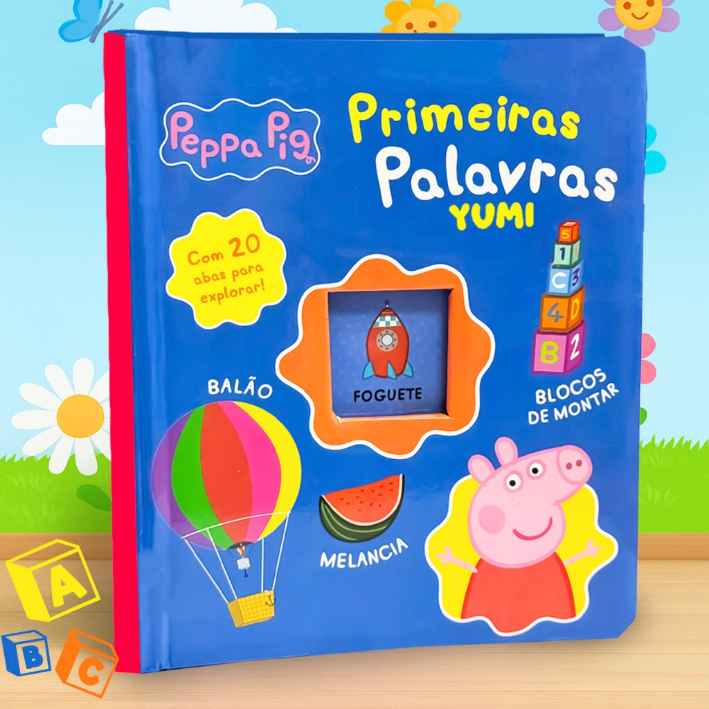 Livro Infantil Minhas Primeiras Palavras Peppa Pig – Com Abas e Capa Dura para Bebê Original em Oferta na Shopee