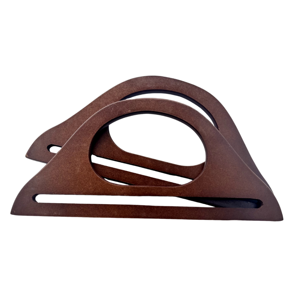 Par De Alça Madeira Para Bolsa De Crochê