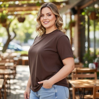 Camiseta Feminina estilo oversize Plus Size em Oferta na Shopee