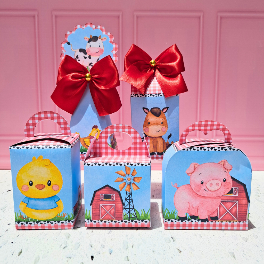 Personalizados Fazendinha Vermelha   (PEGUE E MONTE)- kit festa -lembrancinha-aniversario -caixinhas - festa infantil