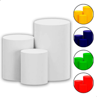 Trio Capas Para Cilindros Para Festa Branco P M G e Colorido Envio 24h Veste Fácil com Elástico Alta Qualidade em Oferta na Shopee