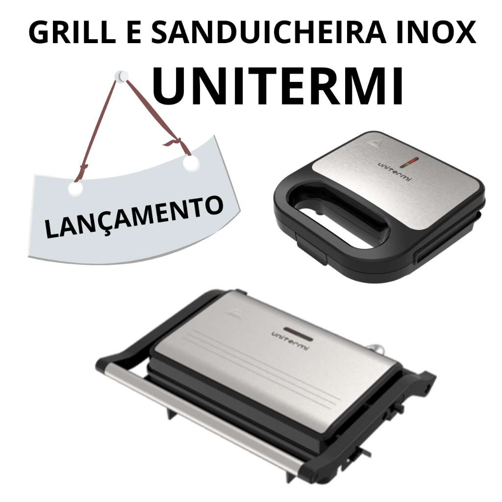 Sanduicheira e Grill  inox Unitermi 220V e 127V em Oferta na Shopee