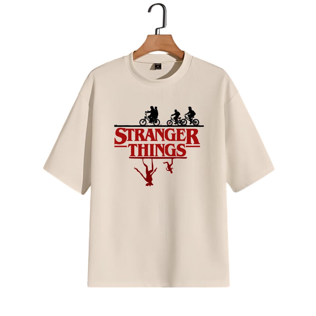 Camiseta Stranger Things Streetwear Casual 100% Algodão Camisão Grande P ao GG