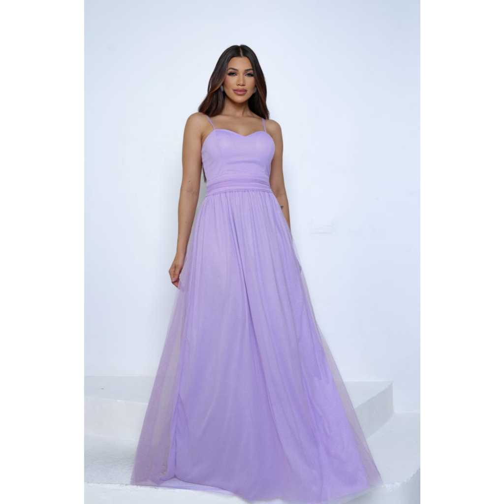 Vestido Alça Fina com Brilho Para Festa, Casamentos , Convidadas ,Formaturas , Convidadas , Madrinhas Festas em Geral — imagem 2 de 2