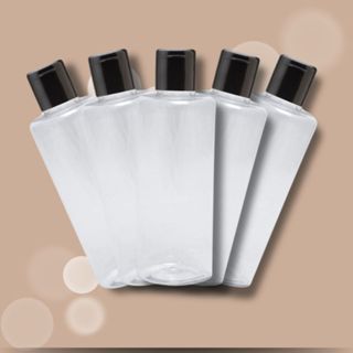 Kit 5 Frascos Viagem Internacional Plástico Transparente de 100ml em Oferta na Shopee