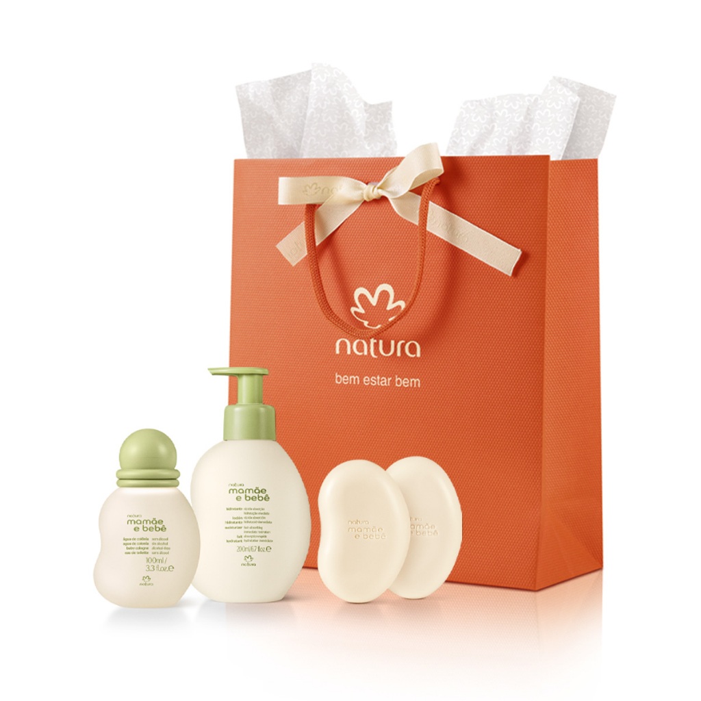 Presente Natura Mamãe e bebê  - Colônia 100ml | Colônia 50ml | 2 Sabonete kit crianças