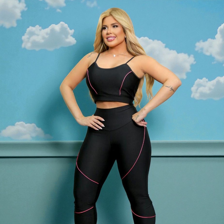 Conjunto Feminino Fitness Para Academia Com Bastante Elastano | Sem Transparência OFFLDB OFFCEC