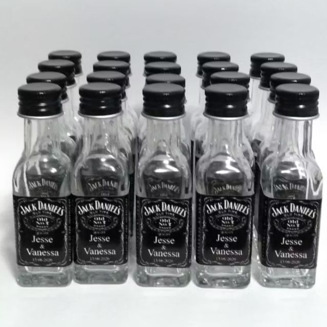 Mini Garrafinha Personalizada Vidro 20ml tennesse lembrancinhas 10/15/20/30/50un