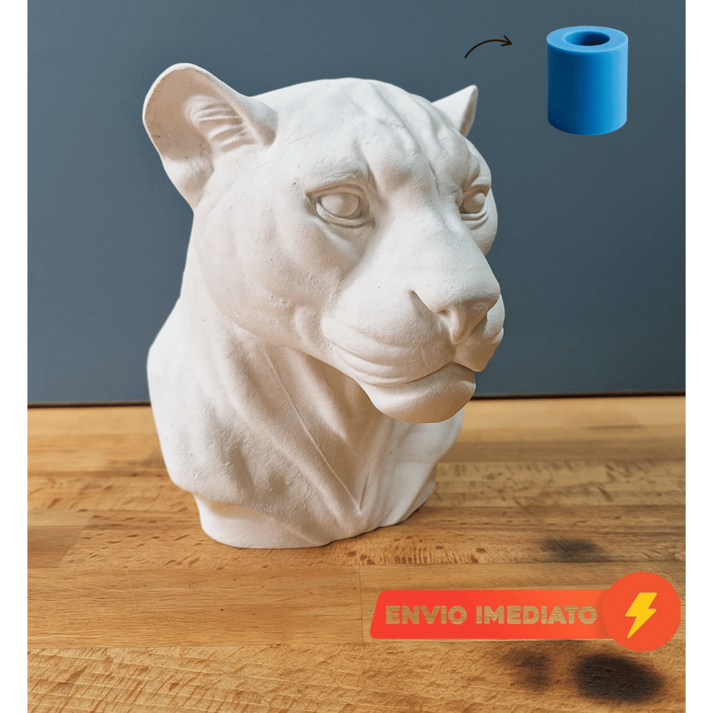 Molde de Silicone Busto de Pantera / Ideal Para Gesso, Vela, Cimento, Resina