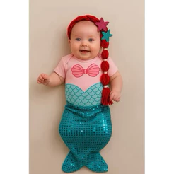 Body Mesversario Bebê Princesa Sereia + Cauda