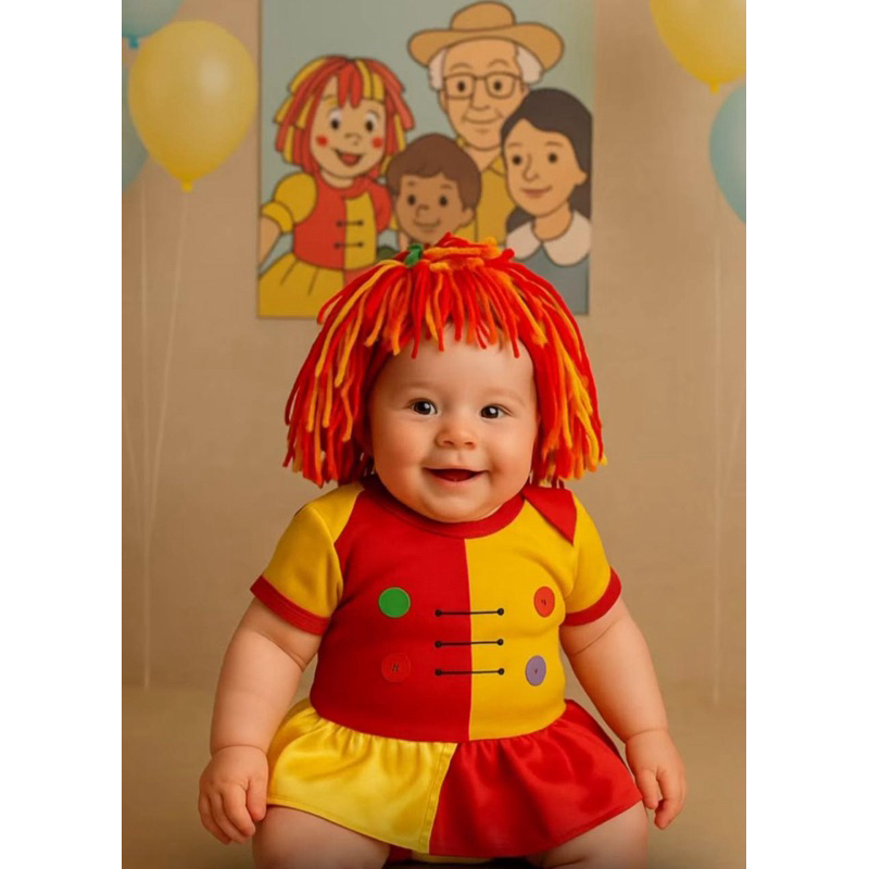 Body bebê temático Emília mesvesário infantil + laço, Tule ou Tiara em Oferta na Shopee