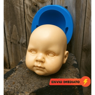 Molde Silicone Cabeça Bebê 2D Unifacial - Confeitaria e Artesanato em Oferta na Shopee