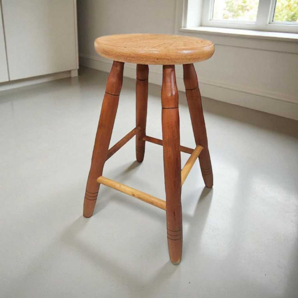 Kit 2 Banquinhos de madeira maciça 50 cm Alt - Banco médio Banqueta Tamborete Casa nova em Oferta na Shopee