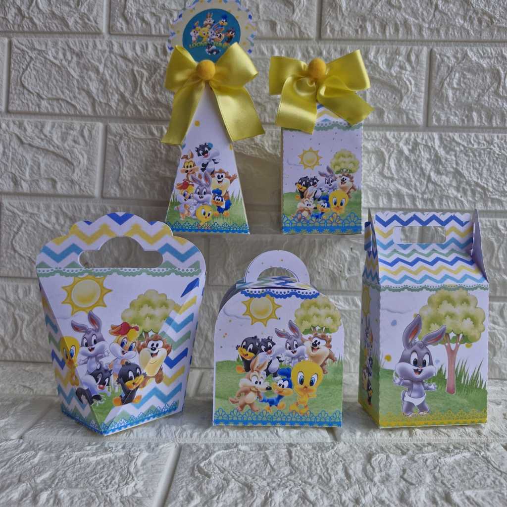 Kit Personalizados Caixinhas Baby Looney Tones Menino Menina Lembrancinhas para Festa Infantil- Caixinhas Personalizadas