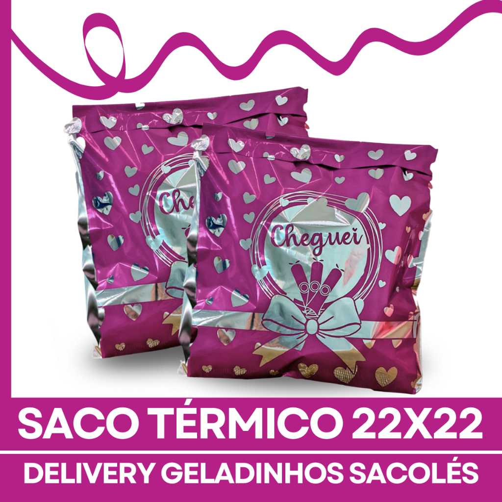 100~400 und - Saco Térmico Delivery Geladinho Sacolé Gourmet - 22x22+4 - LILÁS em Oferta na Shopee