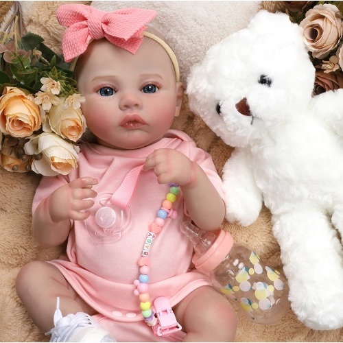 Bebê Reborn Boneca Silicone Realista 48cm Menina Rosa Barato