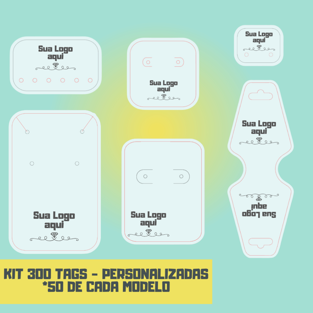 KIT - 300 TAG'S PARA ACESSÓRIOS - PERSONALIZADA