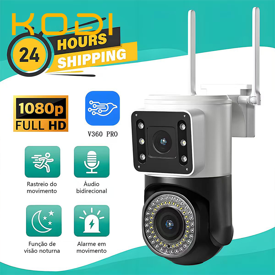 Câmera IP Externa à Prova d’Água com Wi-Fi Dual, Visão Noturna e Monitoramento Remoto -G1