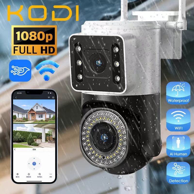 Câmera de Segurança Wi-Fi Externa 6MP Dual Lens - PTZ 360° Visão Noturna - Sirene À Prova D'água-G1