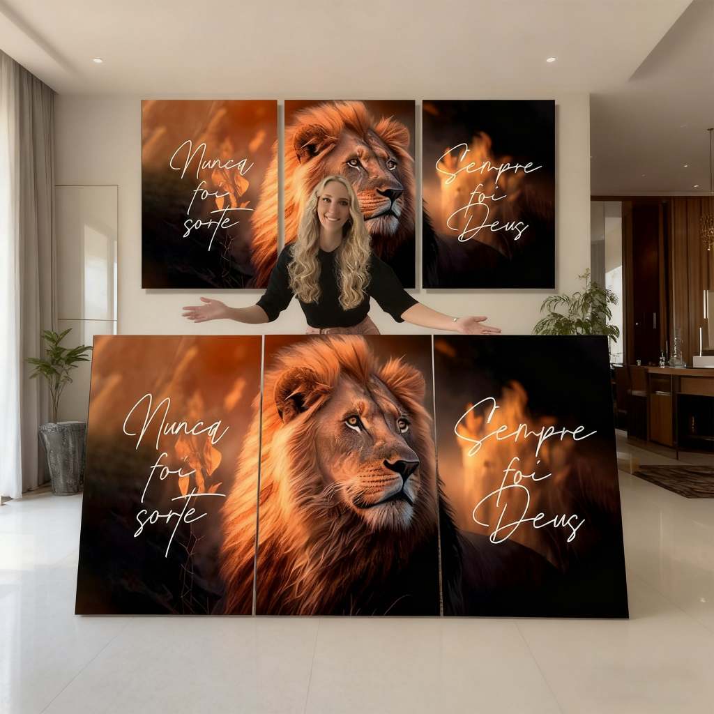 Quadros Decorativos Grande Sala Leao Nunca Foi Sorte 122x60cm Quarto HD em Oferta na Shopee