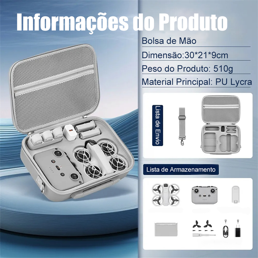 Case Estojo De Armazenamento Portátil Para Dji Neo Organizador Caixa cinza