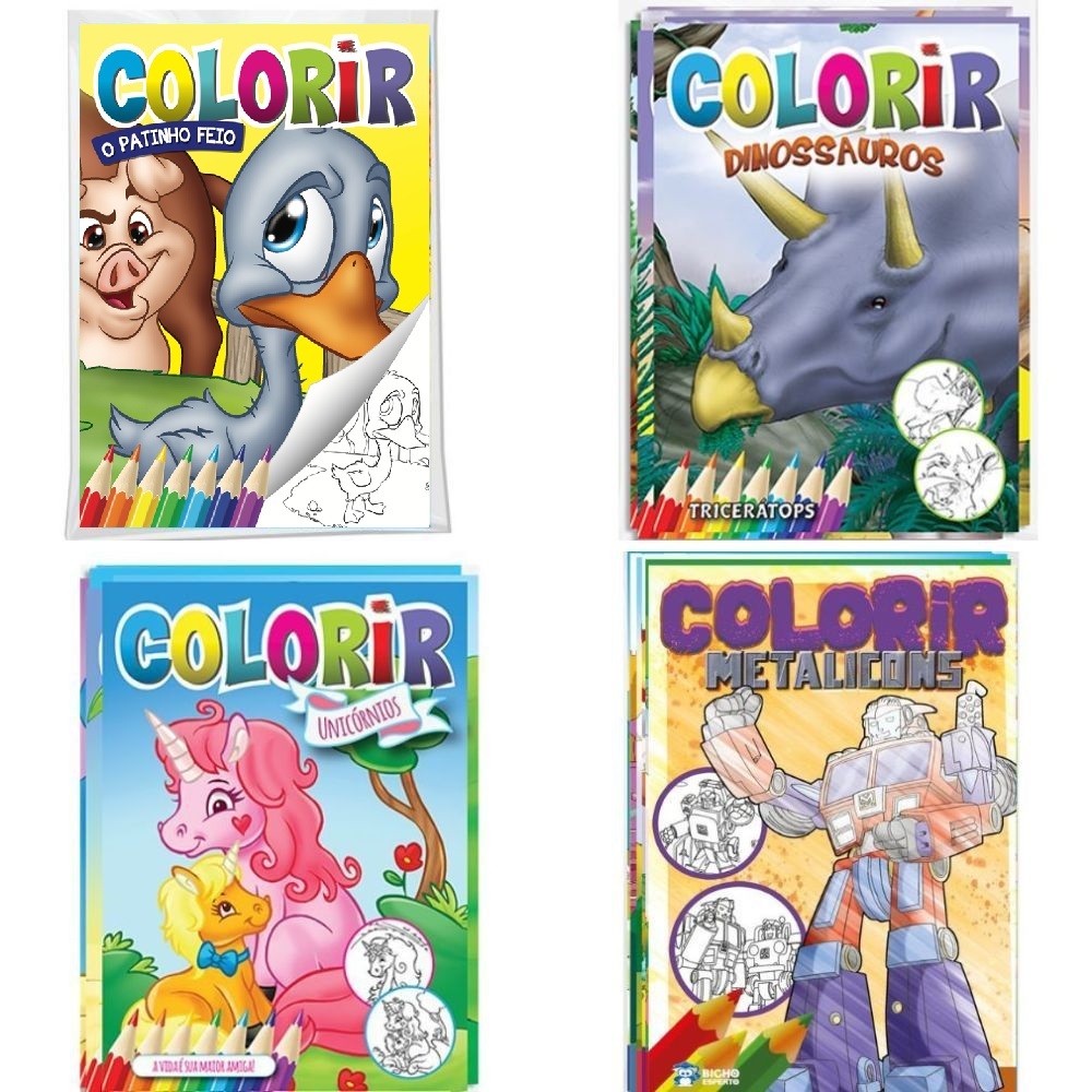 KIT COM 32 LIVROS PARA COLORIR em Oferta na Shopee