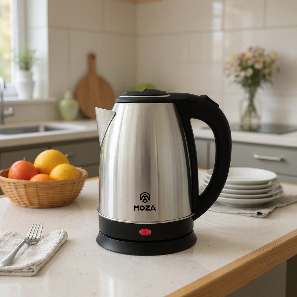 Chaleira Elétrica de Aço Inox 1.8L | Fervura Rápida | Desligamento Automático | 127V e 220V em Oferta na Shopee