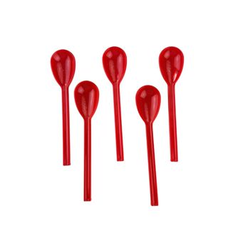 Kit Colher para Merenda de Plástico Vermelha 10 Peças em Oferta na Shopee