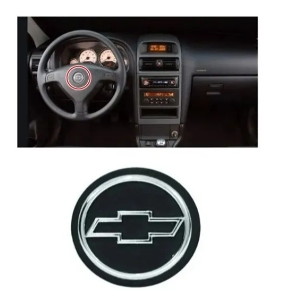 EMBLEMA VOLANTE - BOTÃO BUZINA ZAFIRA 4,3CM (INJETADO) GM...