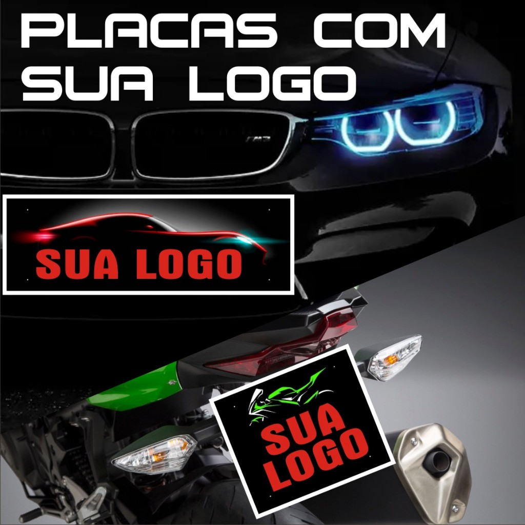 Tampa Personalizada / PLACA  Personalizada para REVENDAS E ESTÉTICA garagens concessionarias multimarcas em Oferta na Shopee