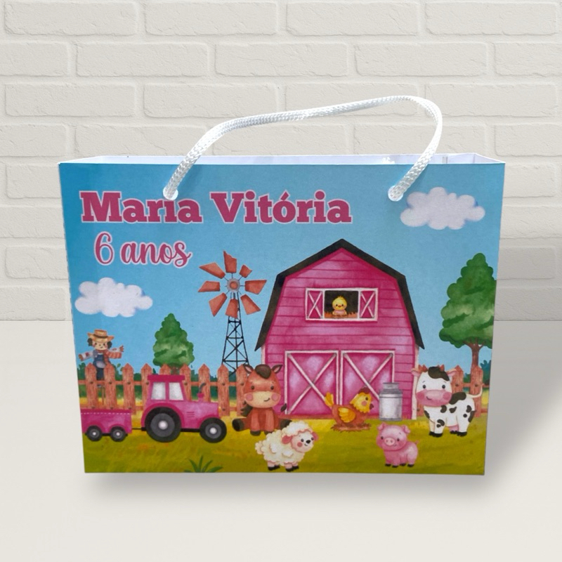 PEGUE E MONTE |SACOLINHA FAZENDINHA MENINA Personalizado | Sacolinha | Lembrancinha | Mimos | Aniversário FAZENDA