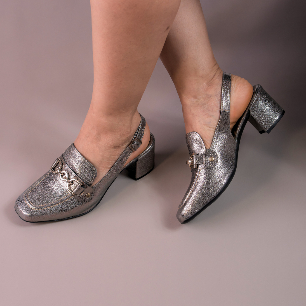 Sapato Feminino Mule Loafer Salto Bloco Grosso Confortável em Oferta na Shopee