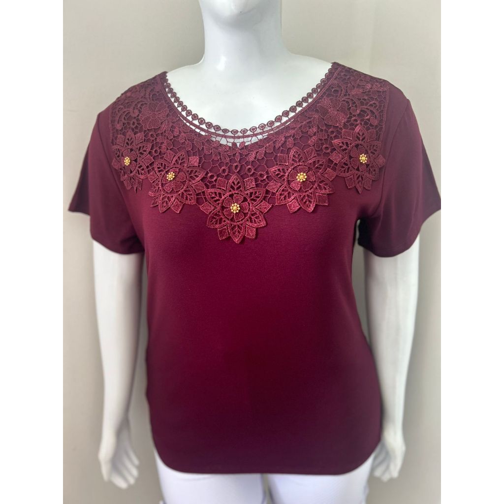 Blusa Feminina Verão Manga Curta Jovem Senhora confortável e sofisticada em Oferta na Shopee