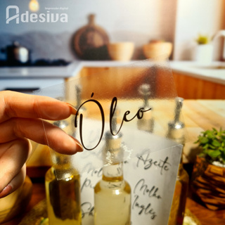 Kit 12 Adesivos Transparentes para Potes – Óleo, Azeite, Vinagre, Mel, Molho de Alho – Vinil à Prova d’Água Etiquetas em Oferta na Shopee