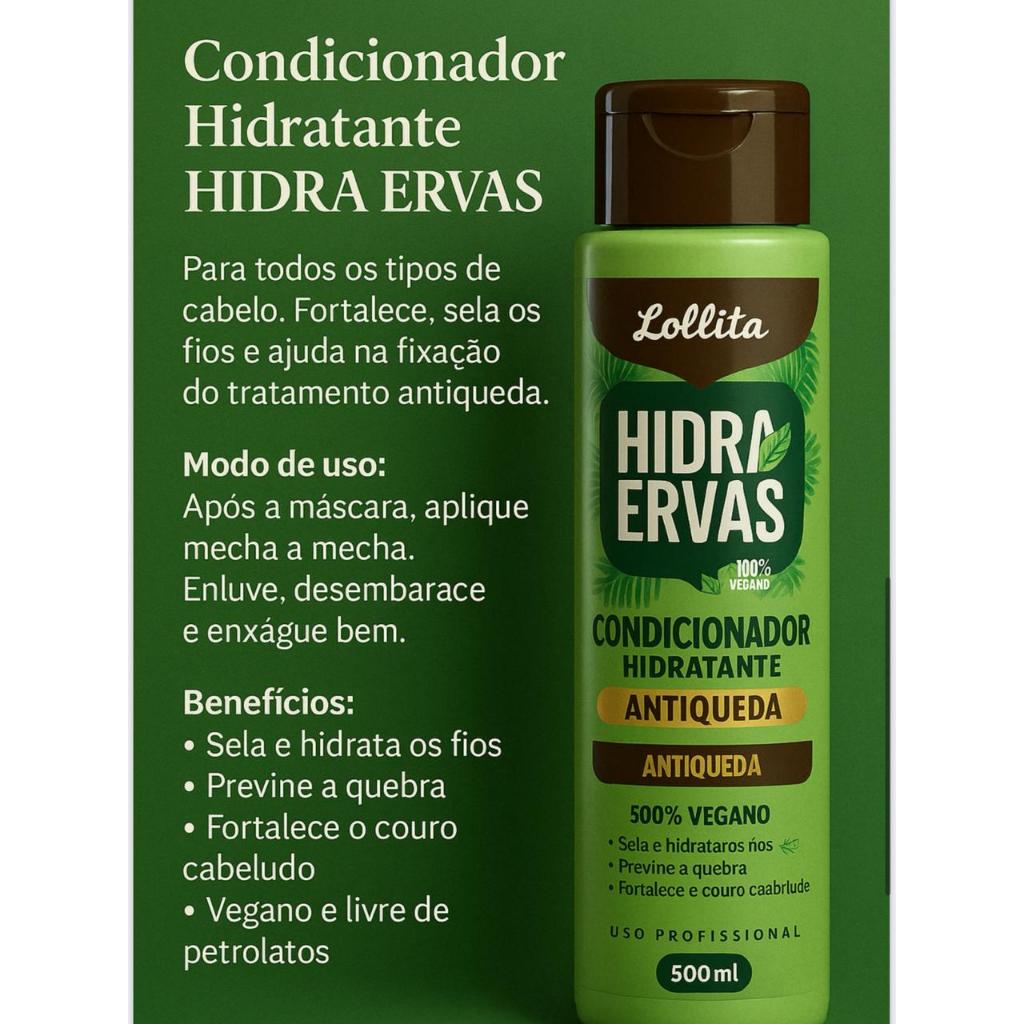 Condicionador Hidra-Ervas 100% vegano 500ml em Oferta na Shopee