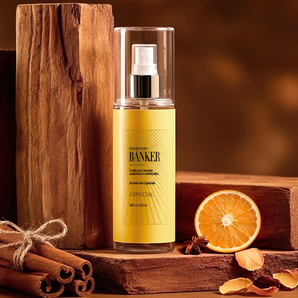 BODY SPLASH MASCULINO BANKER 200ML - PRIMACIAL PERFUME AMADEIRADO CITRICO · foto 2