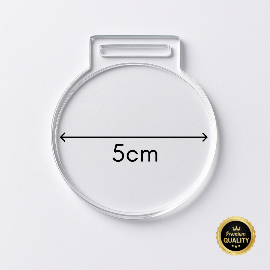 Medalha Acrílica Transparente Premium 5cm – Kit 50 Unidades Redonda Lisa p/ Personalizar e Sublimar em Oferta na Shopee