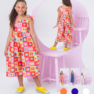 Macacão Feminino Juvenil Casual dia a dia Moda Pantacourt com Amarracão na Alça em Oferta na Shopee