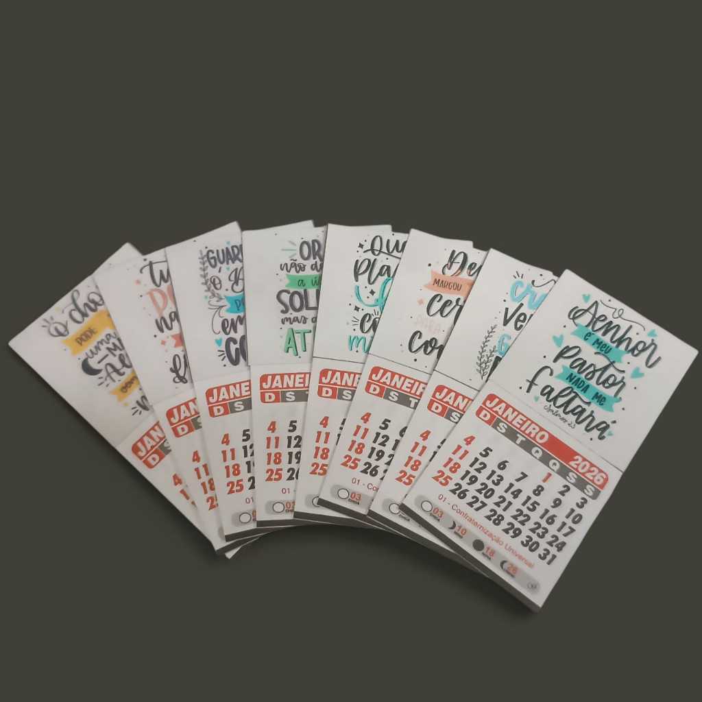 Mini calendario 2026 personalizado com imã 5x10 com o tema q deseja logo ou frases em Oferta na Shopee
