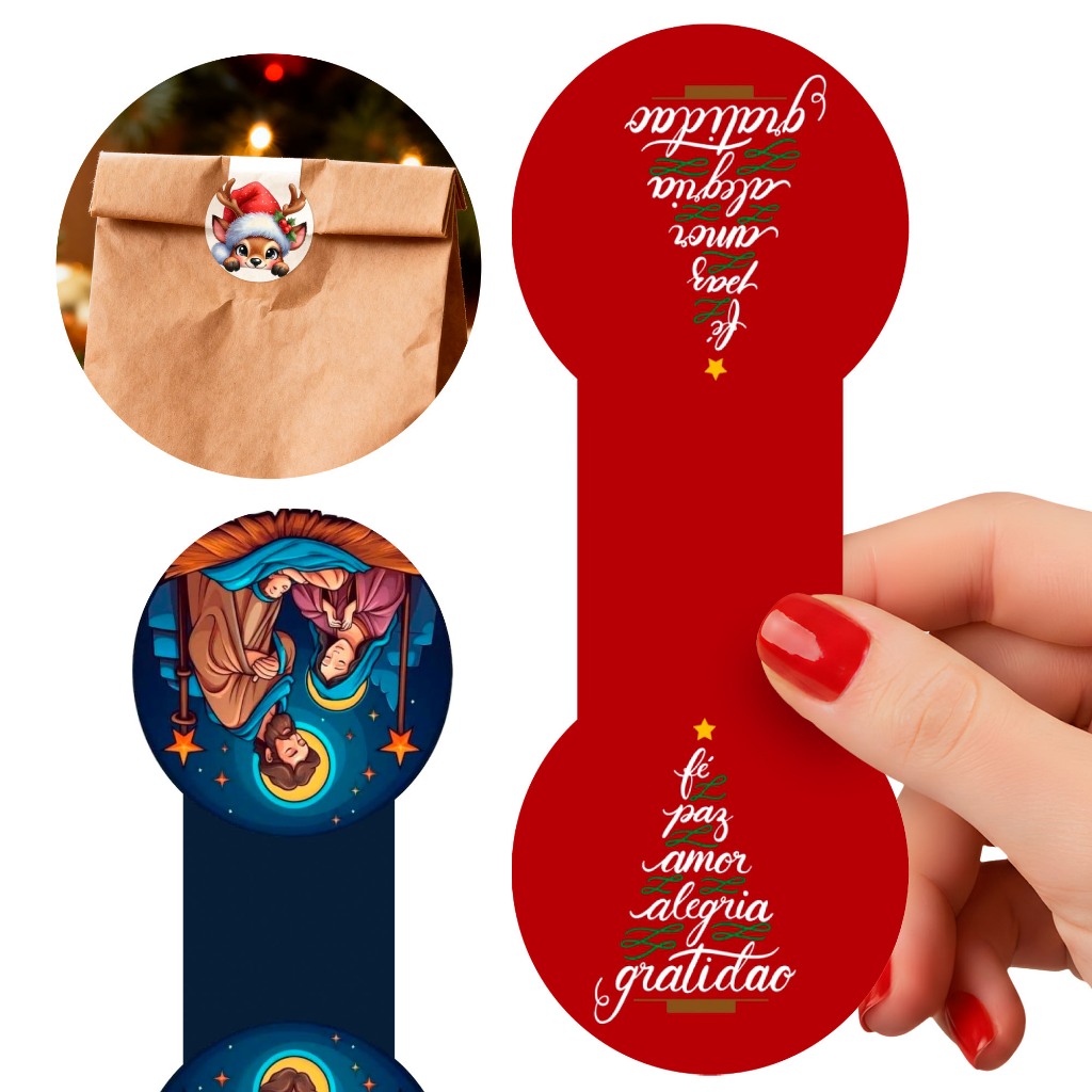 Adesivo Boas Festas Natal – À Prova D’Água, Não Mancha e Não Desbota