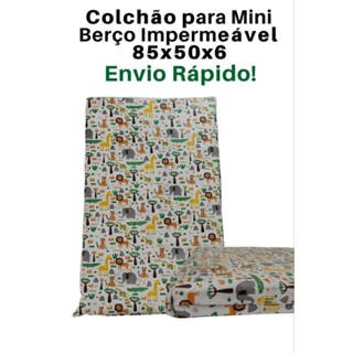 Colchonte temático para mini berço 85x50x6 em Oferta na Shopee