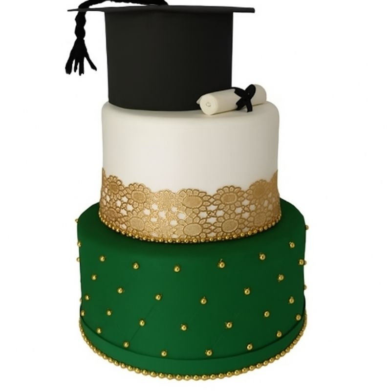 Bolo Fake Falso Formatura Verde Área da Saúde Enfermagem Medicina Psicologia Odonto  Fisioterapia em Oferta na Shopee