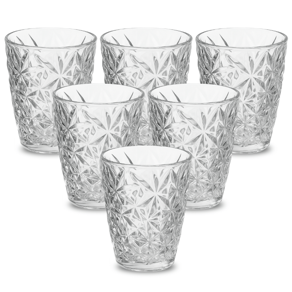 Jogo 6 Copos Milano 3D 300ml Vidro Grosso Luxo em Oferta na Shopee