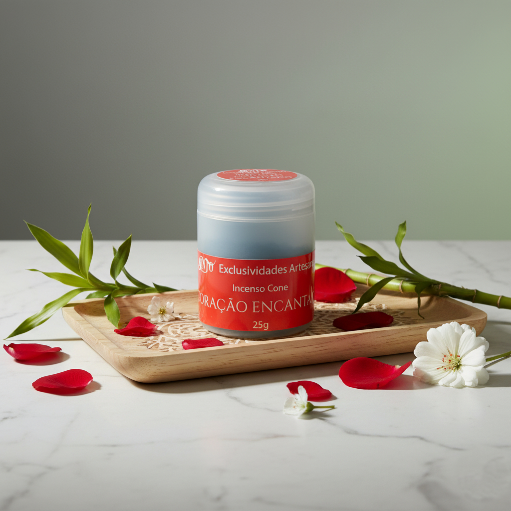 Incenso Cone CORAÇÃO ENCANTADO – Pote com 30 Incensos  Aroma Floral Suave, Romântico e Harmonioso