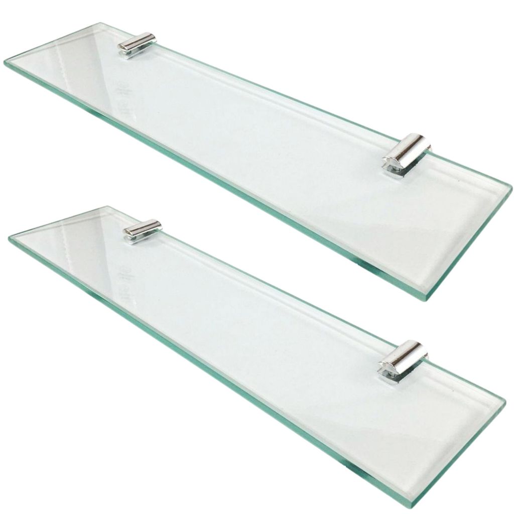Kit 2 Prateleiras Vidro 40x10cm Banheiro C/ Suporte Reforçado Aluminio em Oferta na Shopee